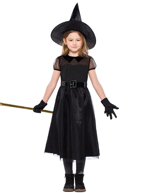 F68158 Girls Witch Costume, Halloween Children Classic Witchy Dress Up